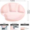 Li&Zhao Baby Bowls with Suction - Suction Plates for Toddlers Toddler Plate Baby Plate Divided Design Kids Plates Baby Suction Plate with Lids Microwave & Dishwasher (Pink)
