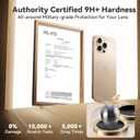 CASEKOO [Everlasting Sparkle for iPhone 16 Pro/iPhone 16 Pro Max Camera Lens Protector [Military Protection] [9H Tempered Glass] Anti Crack, Bling & Glitter, Removable, Glossy, Gold