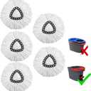 5-Pack Mop Replacement Heads for Ocedar Mop Replace Head EasyWrin Spin Mop Heads Replacements, Easy Cleaning Mop Head Replacement (5 Count (Pack of 1), White)