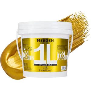 MEEDEN Metallic Gold Acrylic Paint: 1L /33.8 oz Heavy Body Gold Leaf Paints for Canvas Crafts Paintings, 33.8 Fl Oz