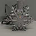 Christmas Tree Topper Lighted with 6 Projection Slides, PliMook Snowflake Christmas Tree Topper LED Rotating 3D Lighted Tree Toppers Glitter Tree Topper Projector for Christmas Tree(Silver)