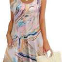 WEESO Womens Summer Dresses Loose U Neck Sleeveless Sundresses Dress with Pockets 2XL