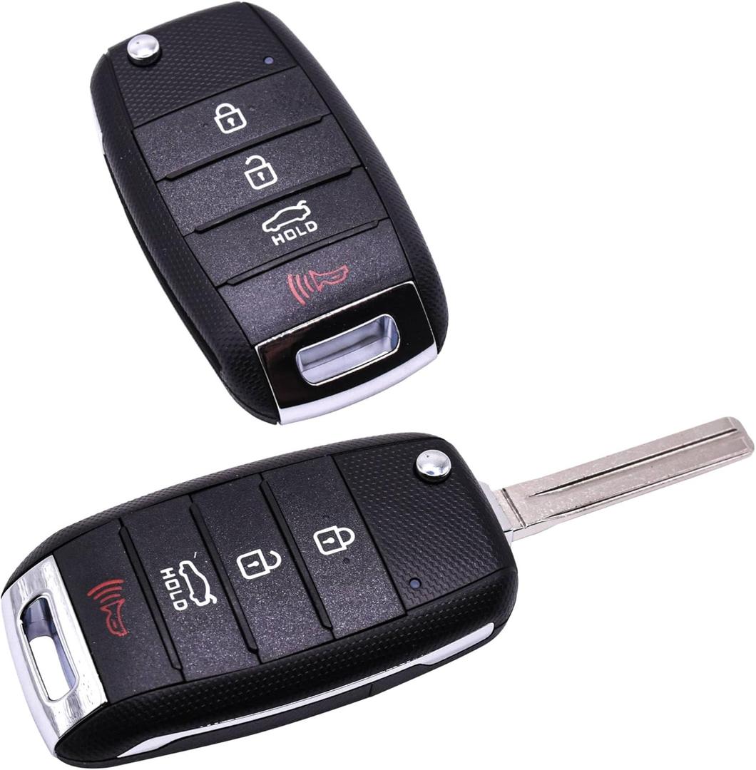 HQRP 2-Pack Flip Keys Fob Keyless Entry Remote Replacement Compatible with KIA Sorento Soul Optima Carens Sportage 2013 2014 2015 2016