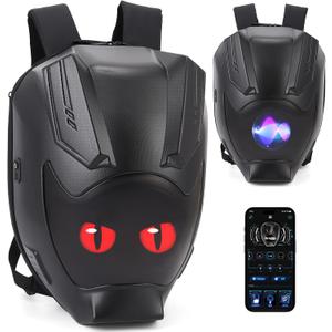 Motorcycle Backpack for Men LED Backpack, DIY Programming GIFs, Hard Shell, 40-55L Large Capacity and Waterproof Laptop Backpack