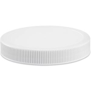 120mm (4 7/8 ") Fit - (6 Pack) Large White Plastic Lids for 1 Gallon Wide Mouth Glass & Plastic Jars  PE Foam Liner, Food-Grade, Leak-Resistant Caps (Jars Not Included) by The Kombucha Company