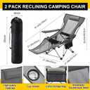 Yuntau 2 Set Reclining Beach Chairs with Umbrella & Footrest, Portable Adjustable Folding Mesh Lounge Chair with Headrest & Storage Bag for Camping, Fishing, Outdoor, Patio(Grey), 61.42 x 35.24 x 21.26 inches