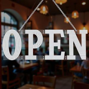 40" x 14" Large LED Open Sign with Remote Control High Bright Visibility Business Signs 14 Mode Electric Display Sign Suitable for Shop, Bar, Hotel, Retail and Restaurant (White)
