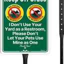 Keep Off Grass Sign with 17.7" Stake for Lawn, 10” x 7” Stay Off Grass Dog Signs, No Peeing No Pooping Dog Sign, Rust-Free Aluminum, Weatherproof, Easy Installation, 1 Pack