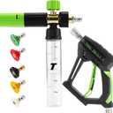 Tool Daily Pressure Washer Short Gun with Mini Foam Cannon, 5 Power Washer Nozzle Tips, 1/4 Inch Quick Connector