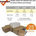 7x6x3'' Corrugated Mailers, 25 Pack, Cardboard Shipping Boxes, White (CM763-25)