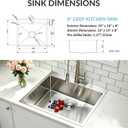 SANYCASA 20 Inch Drop In Kitchen Sink - 11 Gauge Stainless Steel Single Bowl 20x18 Top Mount Kitchen Sink