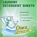 2 x Laundry Detergent Sheets, Ultra Concentrated Rapid-Dissolve Laundry Soap Sheets, Zero Residue, Plant-Based Stain Remover Plastic-Free Laundry Strips, Fresh Scent, 30 Count (Pack of 1)