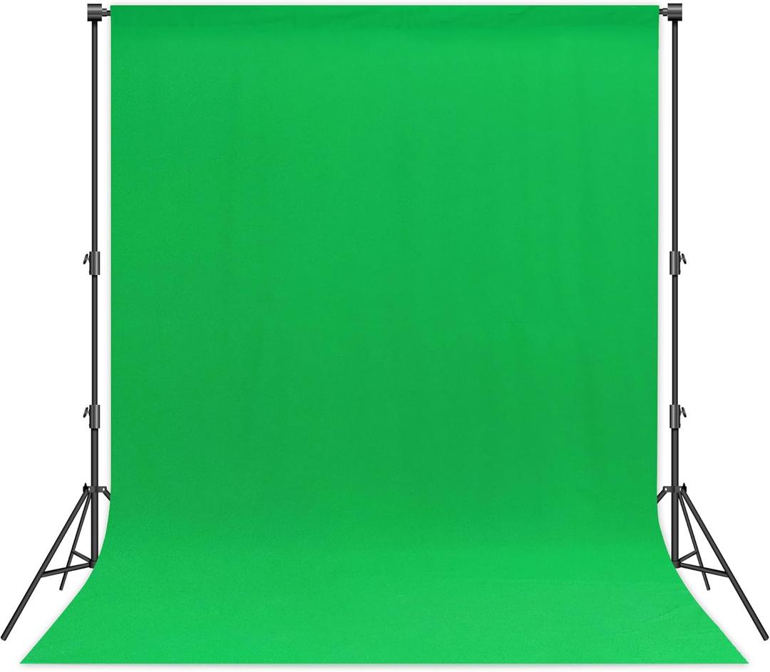 6 x 9 FT Green Screen Backdrop - Polyester Fabric for Video Streaming, Portrait Photoshoot, Wall Mounted, Parties and Small Events