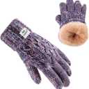 Kids Toddler Winter Warm Fleece Lined Gloves for Girls Boys, Thick Thermal Cute Knit Gloves for Cold Weather