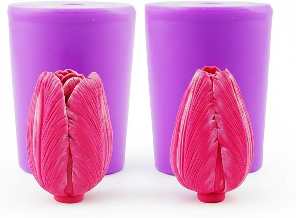 2PCS Tulip Flower Silicone Molds - Mold for Resin, Candle Mold, 3D Soap Mould, Epoxy Casting Resin for Crafts and Handmade Gifts