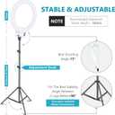 NEEWER 18 Inch Ring Light with Tripod Stand, 55W Large LED Ringlight, Cold Shoe Phone Holder Compatible with iPhone Camera for Video Recording Photography Streaming Selfie Makeup Studio Photo, RL-18