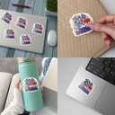 2 x (3 Pcs) Red White and Feral Raccoon 4th of July USA 1776 America Sticker Patriotic Vinyl Decal Waterproof for Laptop, Water Bottle, Tumbler, Car Gift for 4th of July Fans, USA Lovers 3 Inch