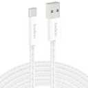 Belkin USB A to USB C Cable, 9.9ft, 15W - Type C Charger, iPhone Charger Cord, Soft, Braided, Flexible for iPhone 17 & 16, Galaxy S25, Pixel 10, iPad Pro, Airpods Pro, Switch & More - White