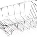 esmen Cutlery Holder Stainless Steel Kitchen Utensil Holder Expandable Dish Drying Rack Dish Drainer Compact Dish Drainer for Sink Countertop Dish Drainer (Silver)