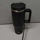 Konokyo 40 oz Tumbler with Handle and 2 Straws,2 in 1 Lid Insulated Water Bottle Stainless Steel Travel Coffee Mug,Black