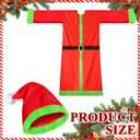 Mumucove 2 Pcs 12 ft Skeleton Clothes Accessories Set Giant Santa Claus Suit Outfit Extra Large Green Furry Hat Santa Coat and Shorts for 12 ft Skeleton Christmas Decorations Outdoor Garden Lawn