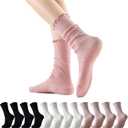 GLENMEARL Pilates Socks with Grips for Women, 3/6 Pairs Yoga Non Slip Long Socks, Grip Sock for Pilates, Dance Workout (9-11, 6 Pack Lace (Black,white,pink))