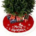 48 Inch Christmas Tree Plush Skirt,Faux Fur Christmas Tree Skirt with Snowflakes,Christmas Decorations Tree Base Skirt for Xmas Tree Decoration,Holiday Home Party Decor (Red)