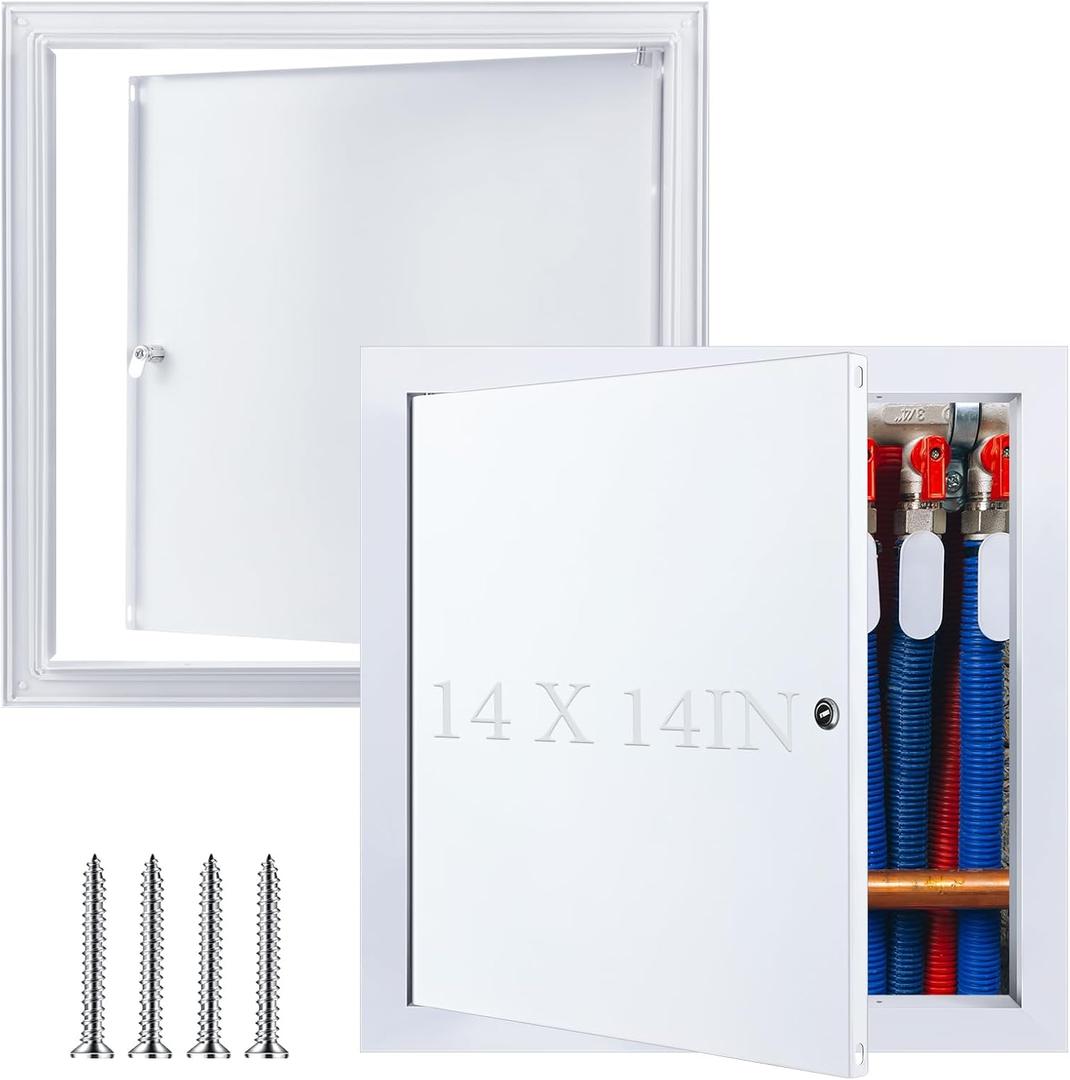Gisafai 14 x 14 Inch Metal Access Panel for Drywall Ceiling Attic Door Plumbing Wall Access Doors Electrical Panel Cover Heavy Duty Wall Hole Cover, White