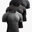 NELEUS Men's 3 Pack Athletic Compression Base Layer Workout Shirt L