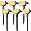 NYMPHY Solar Lights Outdoor Waterproof IP68, 56 LED 3 Lighting Modes Solar Powered Garden Yard Spot Solar Lights for Christmas Outside Landscape- 6 Pack (Warm White)