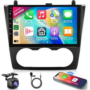 2G+64G Car Radio Stereo for Nissan Altima 2008-2012(Manual A/C) with Wireless CarPlay/Android Auto, 9 Inch HD Touch Screen Android 13 GPS WiFi Bluetooth EQ DSP Backup Camera