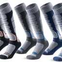 Merino Wool Ski Socks for Men, Women & Youth - Over-the-Calf Full Cushion Thermal Snowboard Socks, Winter Performance