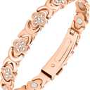 Jecanori 5X Strength Magnetic Copper Bracelet for Women Ellipse Magnets Pure Copper Magnetic Bracelet Premium Butterfly Clasp & Adjustable Length Four-Leaf Clover Health Bracelets (Classic, rose gold)