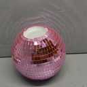 Pink Christmas Tree Topper 8 Inch Mirror Disco Ball Tree Topper, Cool and Fun Disco Ball for Xmas Tree Decorations, Ideal for DJ Club, Party, Wedding and Home Décor
