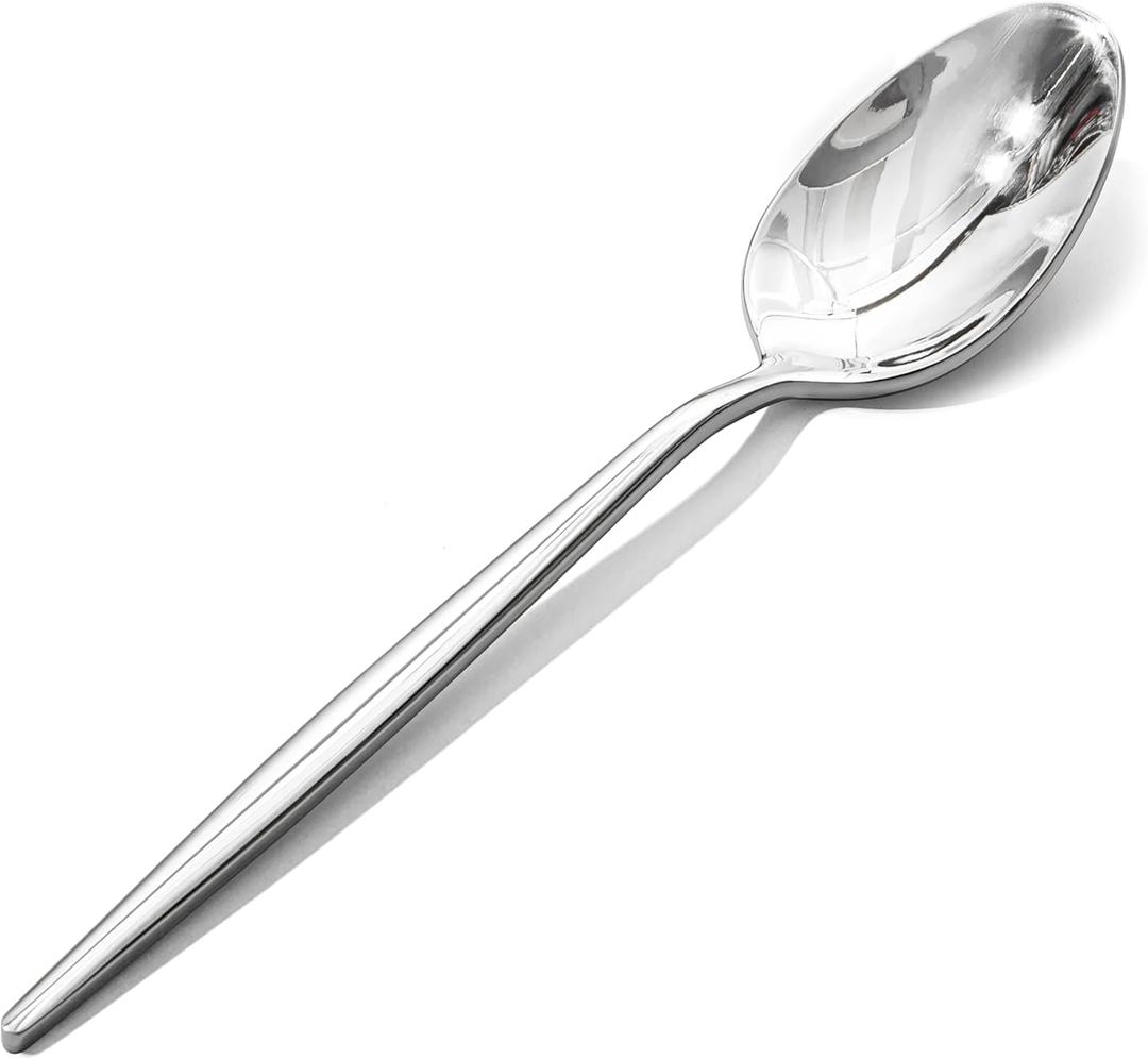 KINGSTONE 12-Piece Dinner Spoon Set, 8.2" Tablespoons Silverware, Premium 18/10 Stainless Steel, Food Grade Serving Spoons for Home and Kitchen, Restaurant Wedding, Mirror Finish & Dishwasher Safe