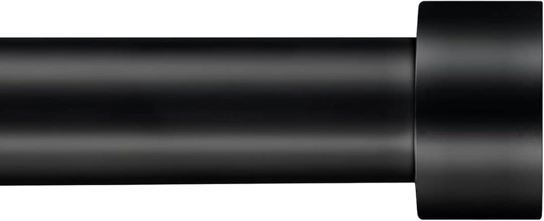 1 Inch Curtain Rods for Windows 66 to 120, Outdoor Heavy Duty Adjustable Curtain Rod, Indoor Modern Drapery Pole, Black, 66-120"