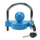 METOWARE Trailer Coupler Lock Universal Adjustable Heavy-Duty Steel Trailer Hitch Lock, Anti Theft Trailer Ball Lock Towing Lock for Towing Trailer Security Fits 1-7/ 8", 2”, 2-5/ 16" Coupler Blue