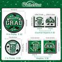 Gatherfun Graduation Party Supplies Dinnerware Set green Disposable dinner paper plates dessert paper plates and Napkins for Congrats Grad Party Decorations, Serve 50