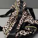 Expandable Travel Duffle Bags Weekender Overnight Bags for Women Men Hospital Bag for Women Labor Delivery with Toiletry Bag Waterproof (Large, Leopard)