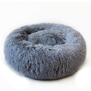 Ulalaza Donut Cat Bed Plush Cat Cushion Pet Bed Self Warming Indoor Round Pillow Cuddler (Dark gray)