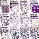 Kinlop 600 Pcs 5 x 5 Floral Cotton Fabric Patchwork Fat Quarters Bundles Precut Fabric Square Printed Cotton Strips Quilting for Spring Holiday DIY Craft Sewing(Purple)