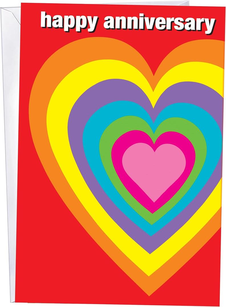 5 x Chuck's Card-O-Rama Anniversary Card - Excellent Card Stock - Envelope Included - 5" x 7.75" - Packaged in Extra Sturdy Mailer - Happy Anniversary - 96040