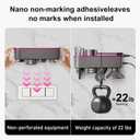 Hair Dryer Holder,No Drilling Required Hair Dryer Holder  Organizer Stand For 5 Attachments with Automatic Hand Drying and Magnetic Nozzle StorageFor Dyson Blow Dryer Accessory Organizer (violet)