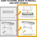 WILLBBQ Charcoal Grill for Tailgate Patio Beach Backyard, Alloy Steel BBQ Barbecue Outdoor Grilling with Durable Support Frame and Dual Adjustable Vents (39.4x7.1x5.1 inch With Accessories)
