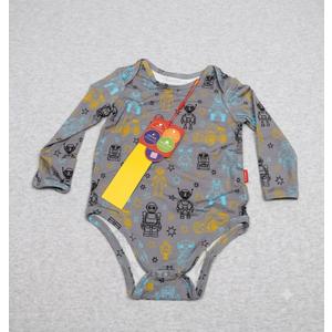 EASWEET Bamboo Viscose Baby Boy Bodysuit Soft Long Sleeve Infant Baby Romper, Robot Team, 18-24 Months
