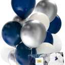 Latex Balloons - 12" (12 Pack) - Unique, Durable & Eye-catching - Perfect For Game Day Parties & Decorations Blue And Gray