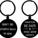 5 x Lapsia Double Sided Son Gifts Form Mom, Funny Keychain Gifts for Teenage Boys Girls, Christmas Stocking Stuffers for Teens