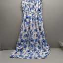 MakeMeChic Women's Summer Floral Dresses 2025 Beach Vacation Casual Blue and White Long Maxi Sundresses (Medium)