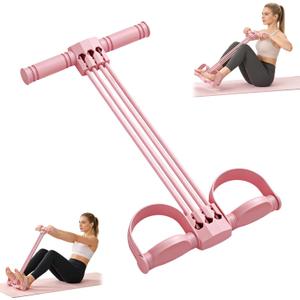 Pedal Resistance Bands with Handles,Yoga Pedal Puller,Home Gym Workout Equipment, Upgrade 6-Tube Natural Rubber Foot Pedal Resistance Band for Stretching Workout, Abdomen Arms Legs Training