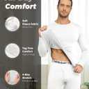 WEERTI Thermal Underwear for Men Long Johns with Fleece Lined Base Layer Men Cold Weather Top Bottom (White, L)